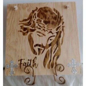 Handmade Jesus Cross Faith Home Decor Wood Burnished 12" x 12" Wall Hanging New